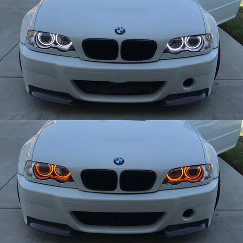 Янтарно-белые светодиодные хлопковые кольца Angel Eyes DRL для BMW 3 серии E46 316i 318i 320d 323i 328i 330i 325xi 330d 1998-2005 2pcs 146mm Белый 803₽