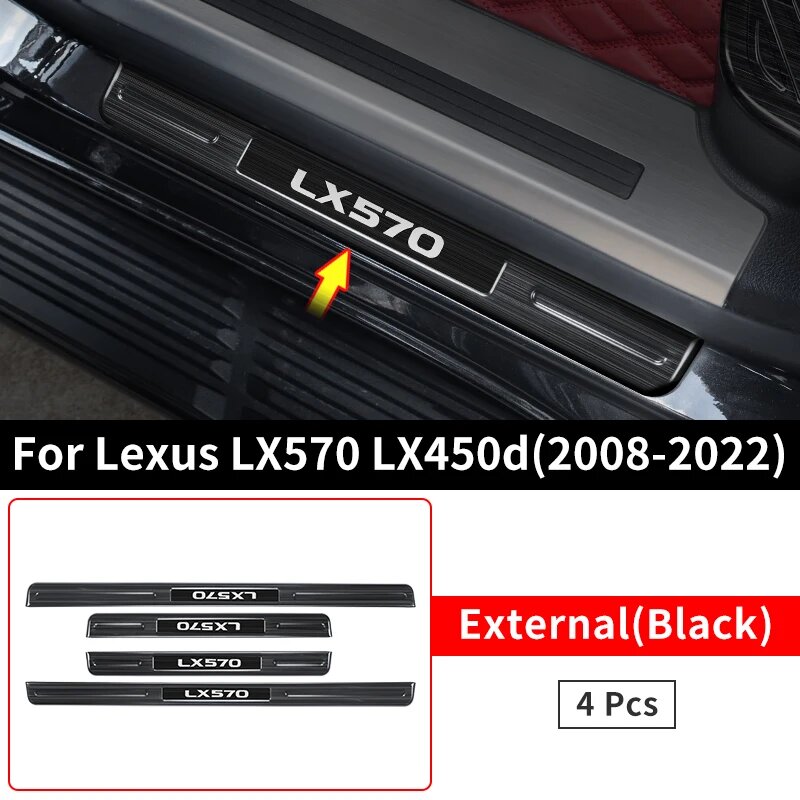 Нержавеющая сталь Автомобиль Порог Защита Для Lexus LX 570 LX570 2008-2022 2021 2020 2019 2018 2017 2016 2015 2014 2013 2012 2011 2010 2009 Аксессуары для модификации интерьера