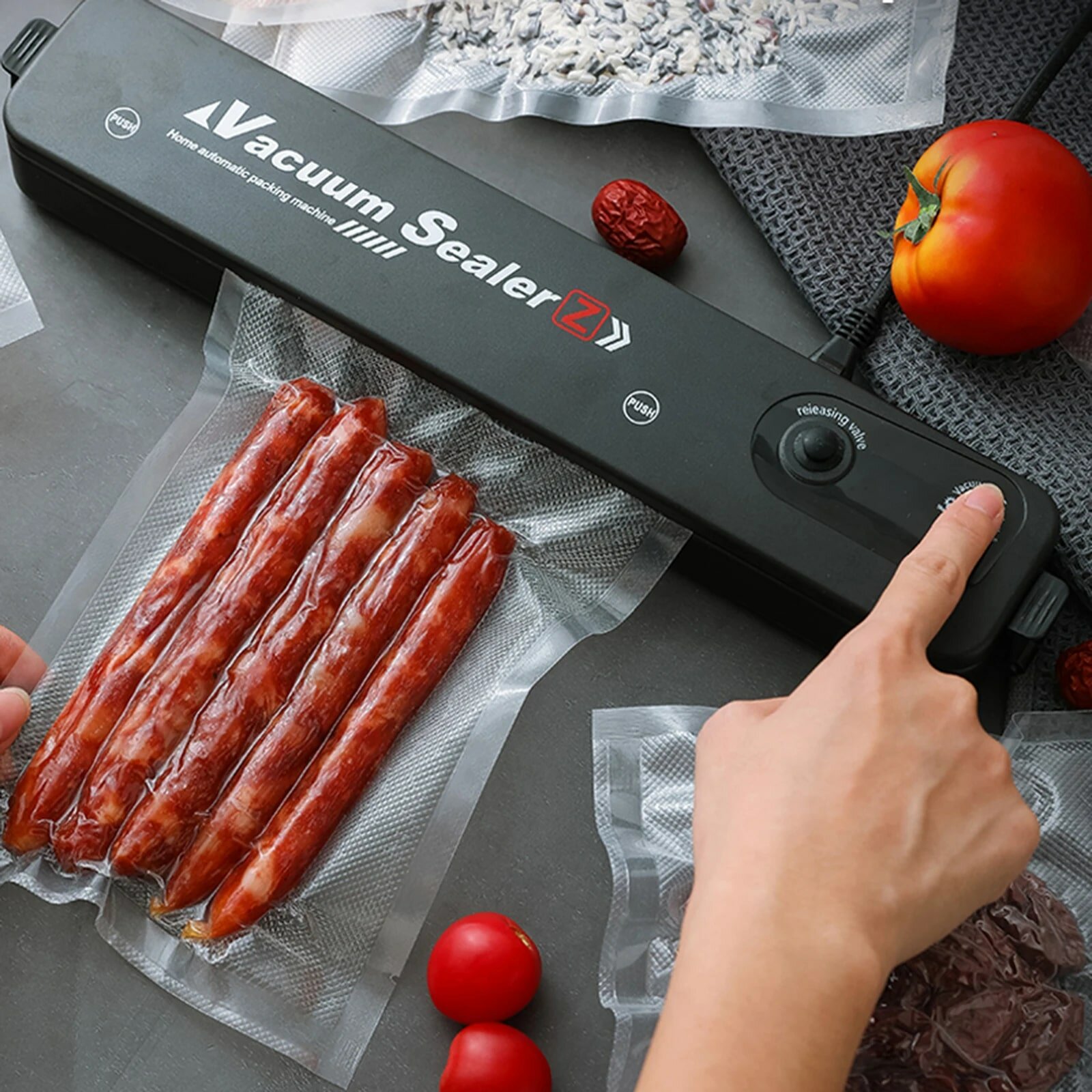 Вакуумный упаковщик / Vacuum Sealer / Запайщик пакетов / Вакууматор для герметизации / Упаковщик