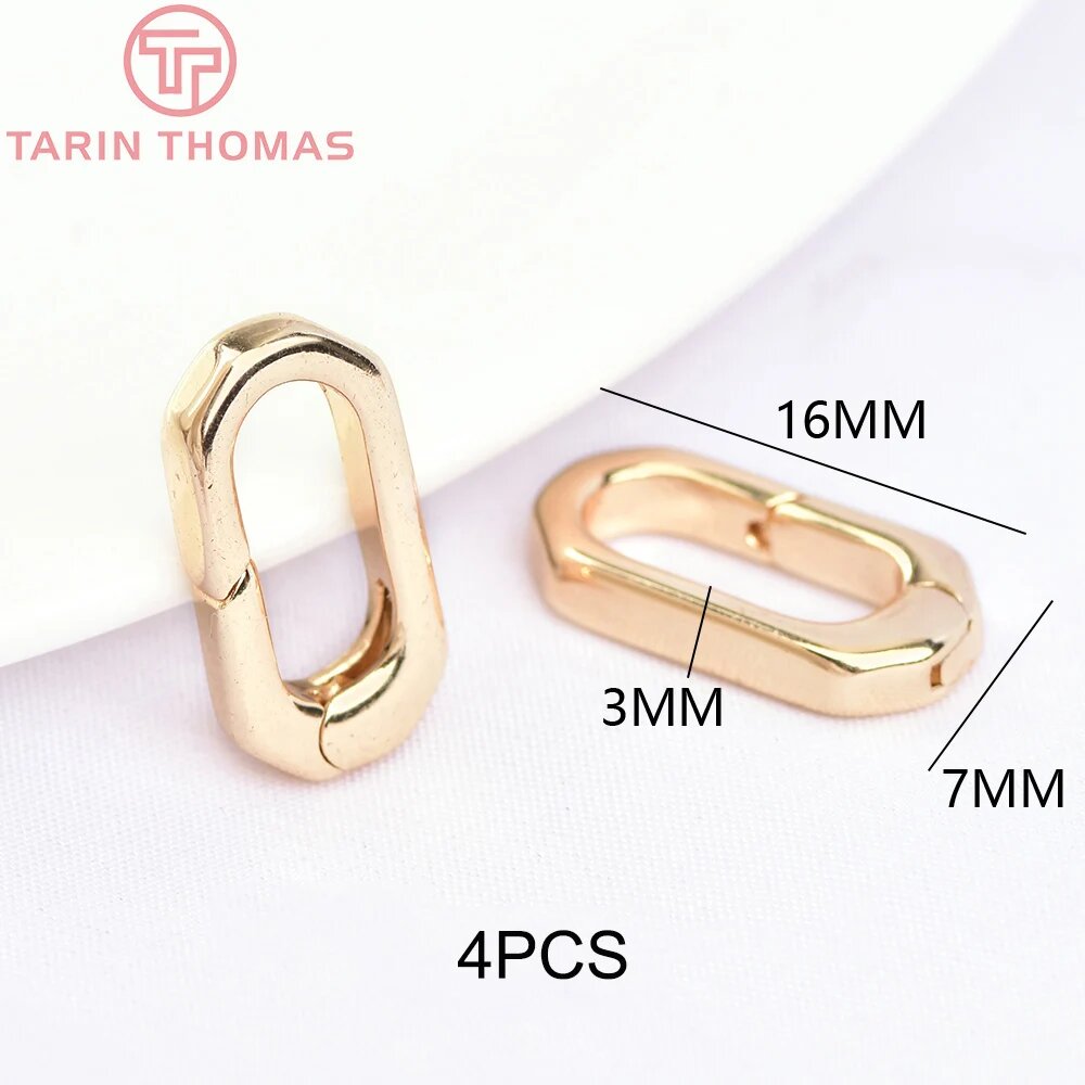 Застежки-омары TARIN THOMAS, 16x7x3 мм, 4шт, 24K Gold Color