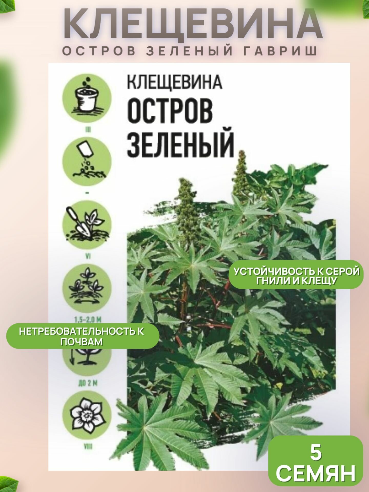 Клещевина Остров Зеленый Гавриш