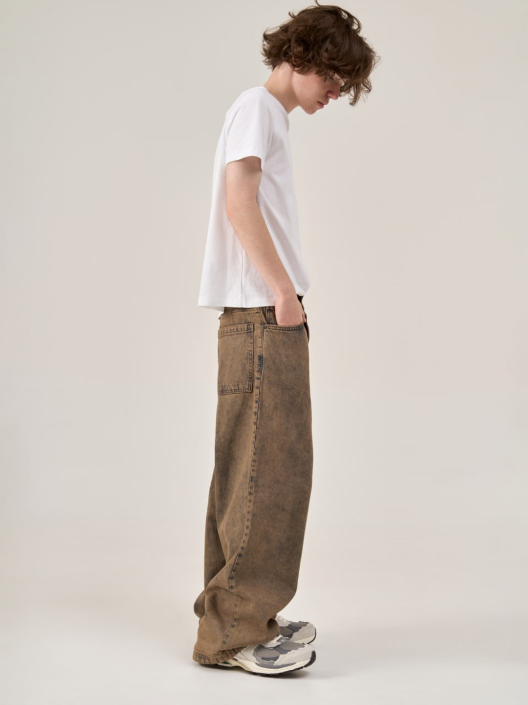 Джинсы  1, размер 152, коричневый — фото 1