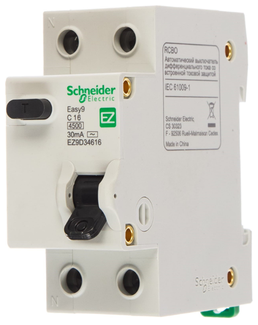 Дифференциальный автоматический выключатель Schneider Electric Easy9 2P 16А 30мА класс AC - фотография № 4