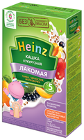 Каша Heinz молочная Лакомая кукурузная с тыквой, черносливом, морковочкой (с 5 месяцев) 200 г