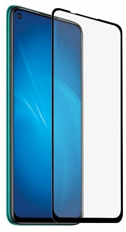 Защитное стекло для экрана DF xiColor-78 для Xiaomi Redmi Note 9, прозрачная, 1 шт, черный [df ] - фото №1