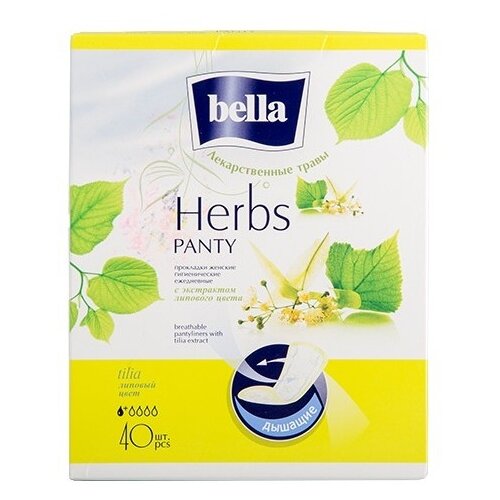 Bella прокладки Panty herbs tilia, 1.5 капли, 40 шт. прокладки bella panty soft herbs tilia с экстрактом липового цвета ежедневные 40 шт