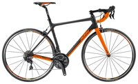 Шоссейный велосипед KTM Revelator Alto 4000 (2018) black matt/orange 23" (190-200) (требует финально