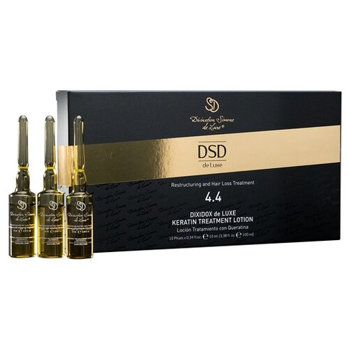 Divination Simone DeLuxe 4.4 RESTRUCTURING AND HAIR LOSS TREATMENTS Восстанавливающий лосьон для кожи головы с кератином Диксидокс де Люкс, 10 мл, 10 шт., 10 уп., ампулы