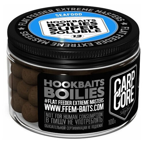 FFEM Бойлы растворимые Super Soluble HNV Boilies Seafood 13mm (100г) ffem бойлы растворимые super soluble boilies strawberry 13mm 100г