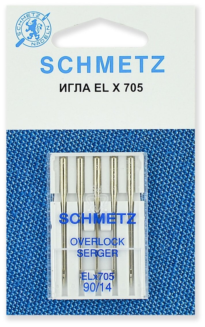 Иглы для плоскошовных машин, хромированные Schmetz CF ELx705 90, уп.5 игл - фотография № 3