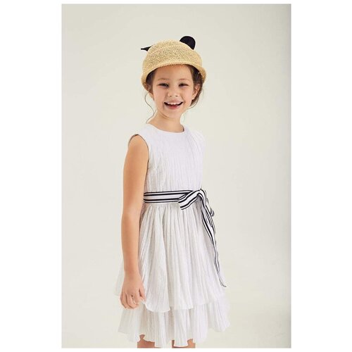 Платье Leya.me, размер 80, белый кружевное платье с аппликацией и цветочным рисунком для девочек элегантное фатиновое детское платье с открытой спиной для вечеринок и пер