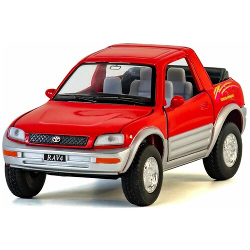 Машинка металлическая Kinsmart 1:32 Toyota RAV4 (концепт) 5011DKT инерционная, двери и капот открываются / Красный