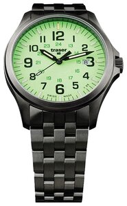 Фото Часы Traser P67 Officer Pro GunMetal Lime, стальной браслет