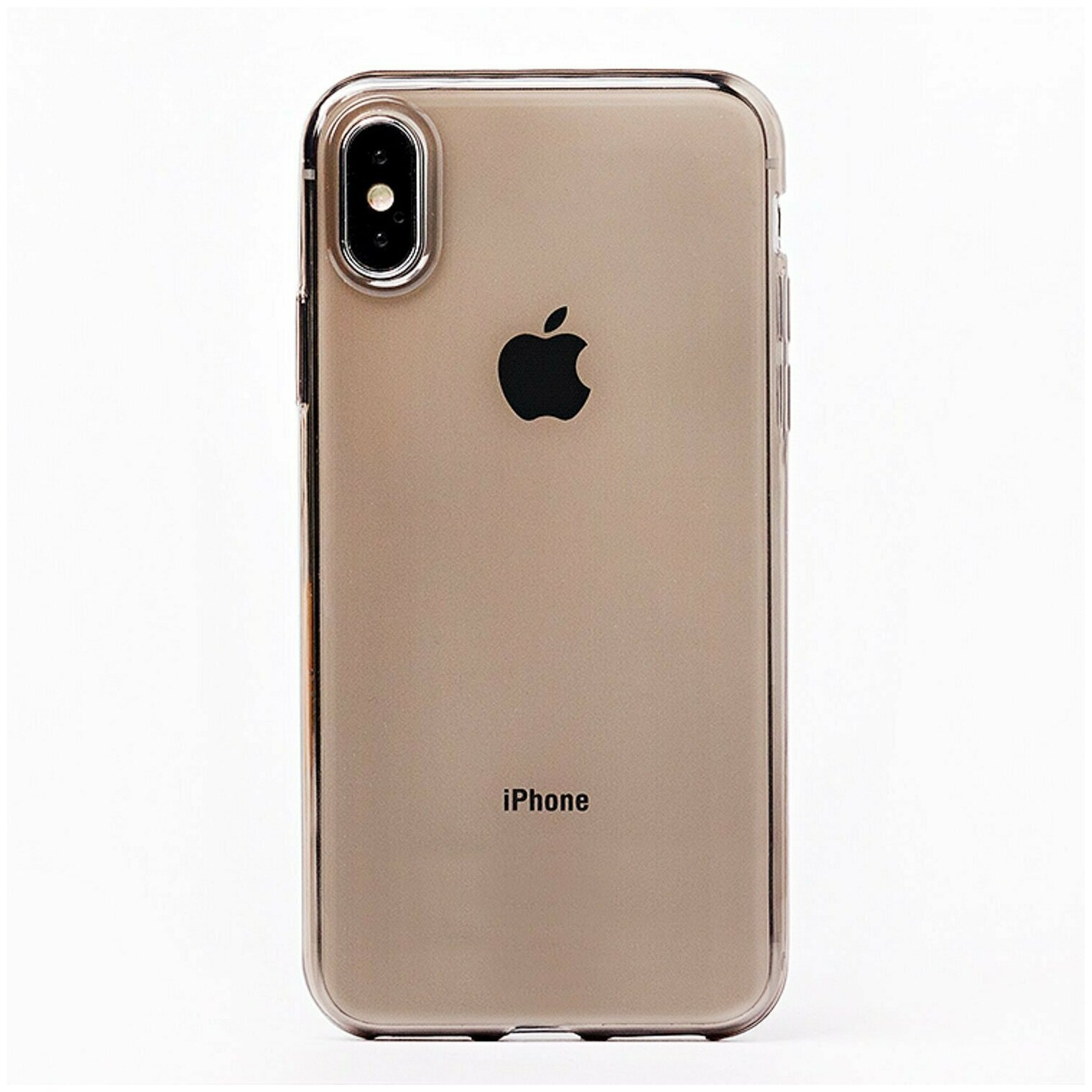 Чехол для iPhone X, iPhone XS силиконовый ультратонкий <прозрачно-черный>