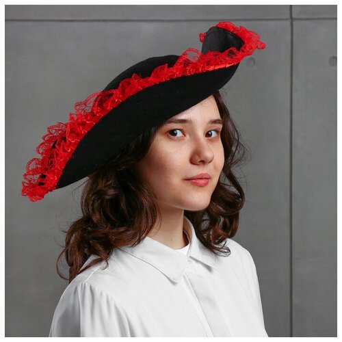 фото Карнавальная шляпа «пиратка», с каймой, р-р. 56-58 страна карнавалия