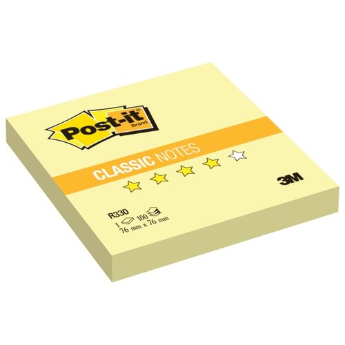 фото Post-it Блок Classic, 76х76 мм, канареечно-желтый, 100 штук (R330)