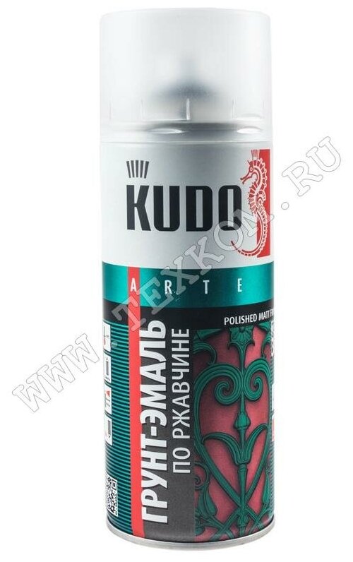 фото Грунт-эмаль по ржавчине KUDO, Сигнальный белый, 520 мл