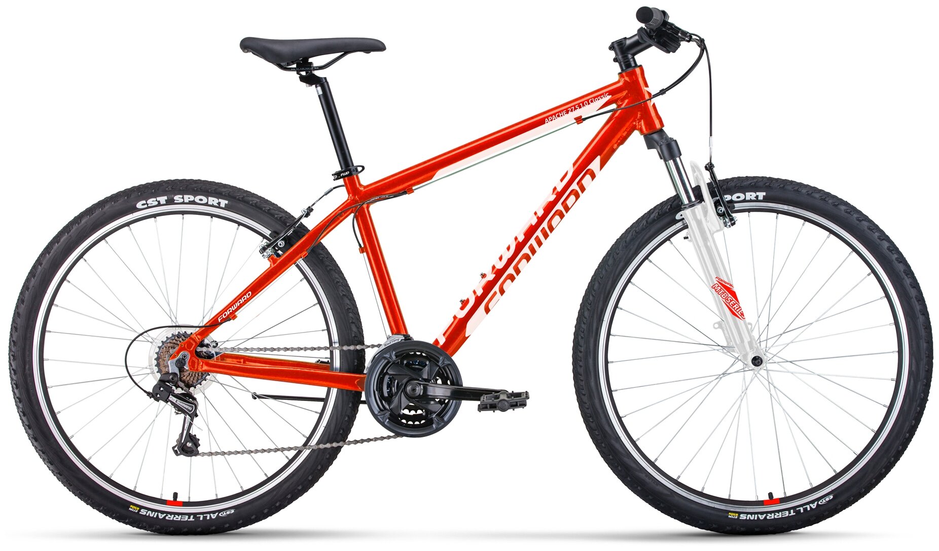 Горный (MTB) велосипед FORWARD Apache 27,5 1.0 Classic (2022) красный/белый 17" (требует финальной сборки)