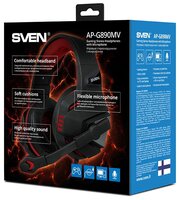 Компьютерная гарнитура SVEN AP-G890MV черный/красный