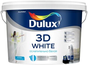 <b>DULUX</b> 3D WHITE/дулюкс 3Д уайт белая(BW) <b>краска</b> для потолков И стен,9 л Матовая <b>краска</b> повышенной бел