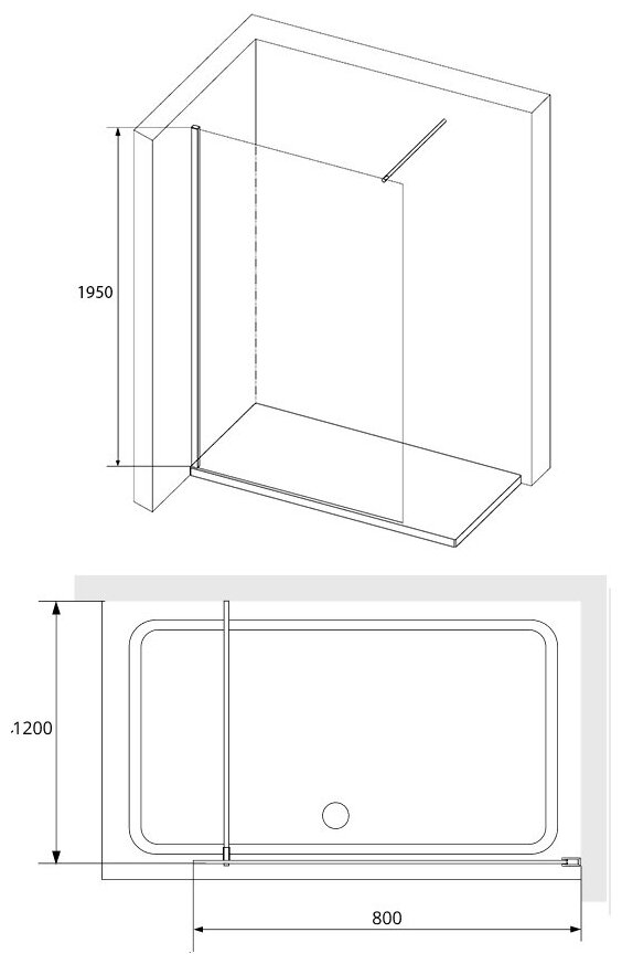 Душевая перегородка RGW WA-010 80x200 (351001008-11)