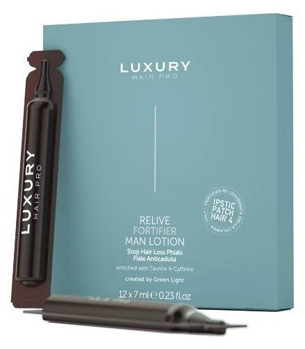 Green Light Relive By Luxury Hair Pro Ампулы против выпадения волос для мужчин, 7 мл, 12 шт., ампулы