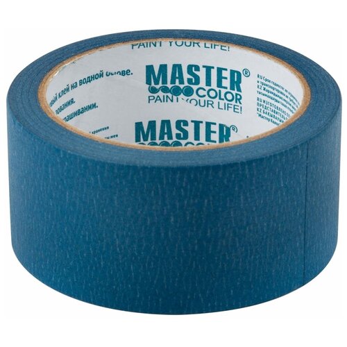 Малярная бумажная лента MASTER COLOR синяя, термостойкость до 100C, 48 мм х 25 м 30-6114