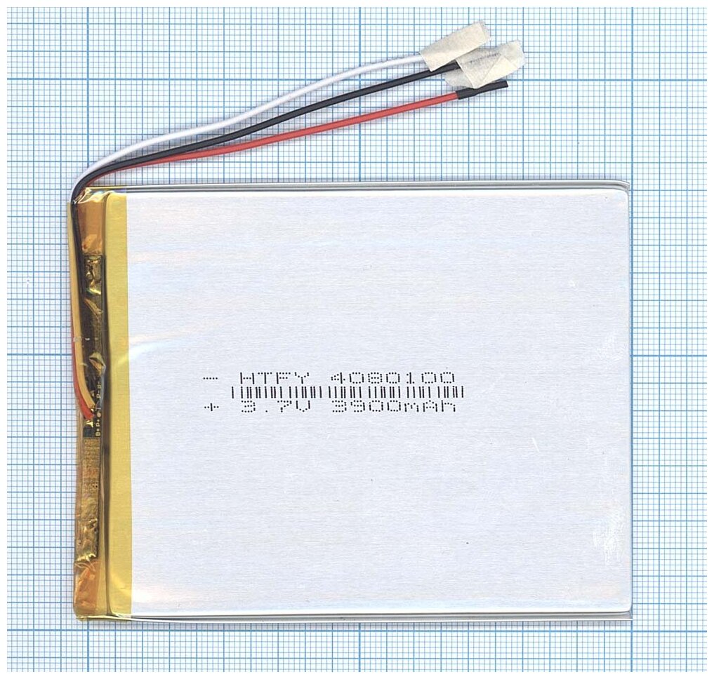 Аккумулятор универсальный 4x80x100 мм 3.8V 3900mAh Li-Pol (3 Pin)