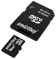 Карта памяти SmartBuy microSDHC Class 4 16GB + SD adapter