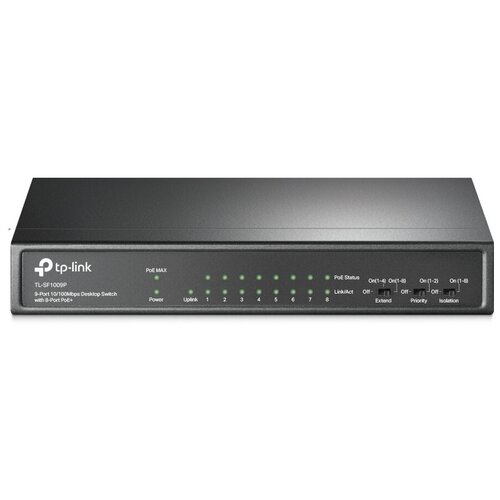 Коммутатор 9-port 10100Mbps unmanaged switch with 8 PoE ports compliant with 8023afat PoE TL-SF1009P 910000₽