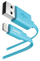 Кабель HAMA USB - Apple Lightning Flat 1.2 м зеленый