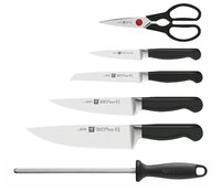 Набор Zwilling J. A. Henckels Pure 4 ножа, ножницы и мусат с подставкой 33620-001 черный