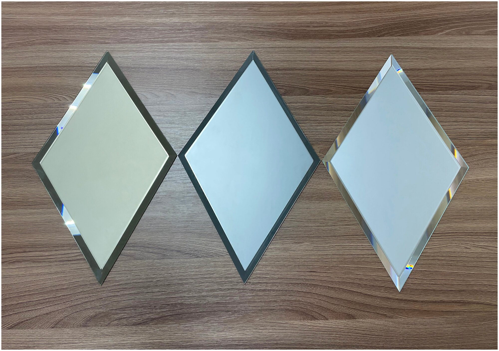 Зеркальная плитка ДСТ, панно на стену, ромб серебро матовое, 3 шт. 20х34 см. - фотография № 7