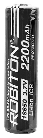 Аккумулятор Li-Ion 2200 мА·ч 3.7 В ROBITON 18650-2200 с защитой