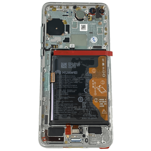 Дисплей в сборе с корпусом и аккумулятором для Huawei P40 (Original) Серебристый