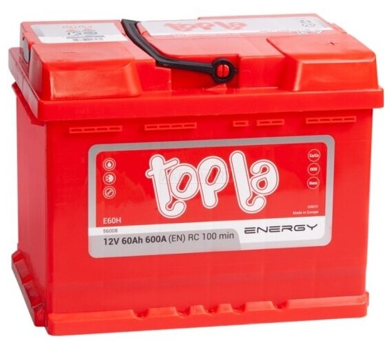 Аккумулятор Topla Energy E60H 56008 SMF (108060), 242x175x190, обратная полярность, 60 Ач