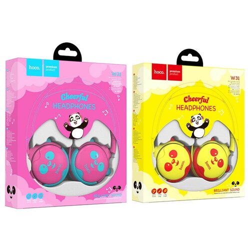 Стереонаушники полноразмерные Hoco W31 Panda детские без микрофона желтые 395000₽