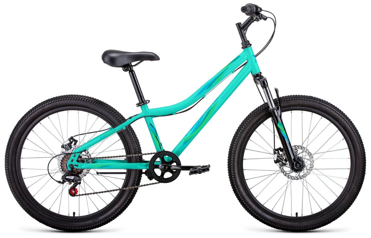 Подростковый велосипед Forward Iris 24 2.0 D (2022) 24 Бирюзово-зеленый (130-150 см)