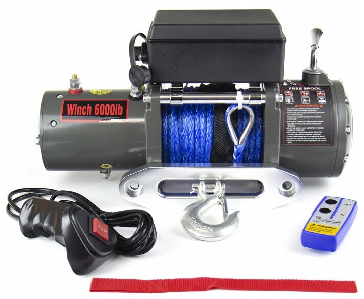 Лебедка Electric Winch 2722 кг 6000 lbs 12V синтетический трос