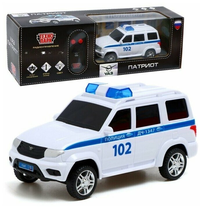 Машина радиоуправляемая УАЗ Патриот. Полиция 15,5 см, свет, белый PATRIOT