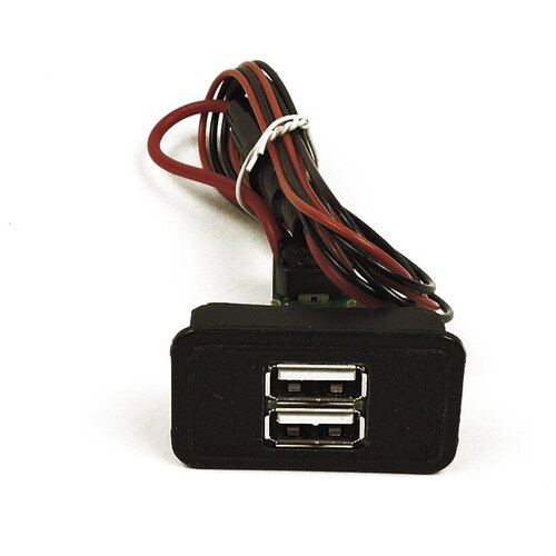 USB зарядное устройство вместо кнопки в панель на два гнезда 3А (ампера) для автомобилей ВАЗ 2101, 2102, 2103, 2104, 2105, 2106, 2107 (классика)