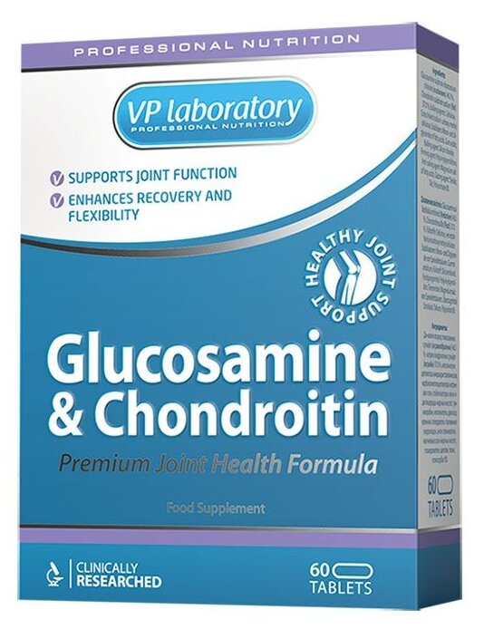 Препарат для укрепления связок и суставов vplab Glucosamine & Chondroitin (60 шт.)