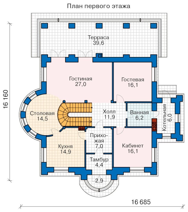 Проект кирпичного дома Catalog-Plans-46-36 (216,1кв.м, 16,99x12,55м, кирпич 510) - фотография № 6