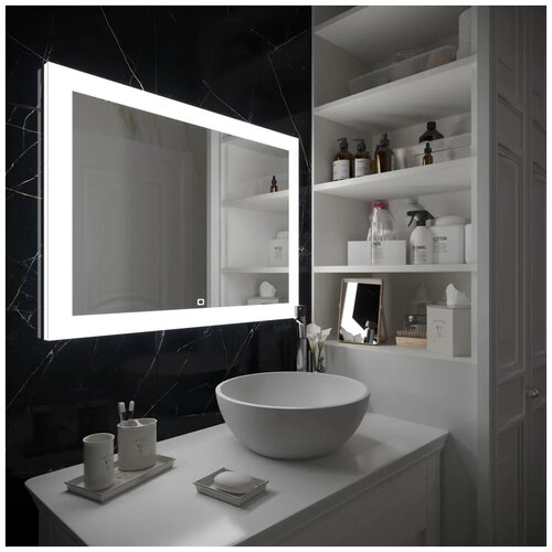 Зеркало для ванной с подсветкой Uperwood Barsa 100*80 см, LED подсветка, сенсорный выключатель, антизапотевание