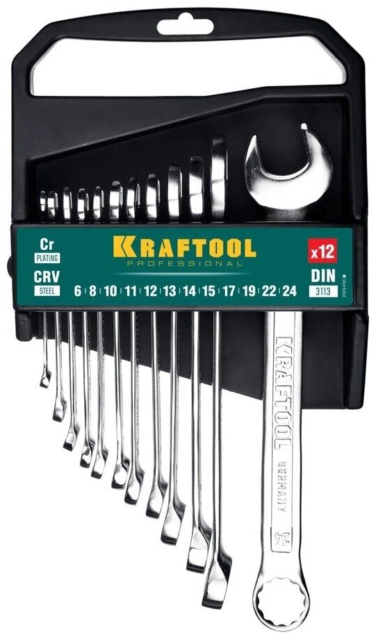 Набор комбинированных гаечных ключей 12 шт, 6 - 24 мм, KRAFTOOL - фотография № 5