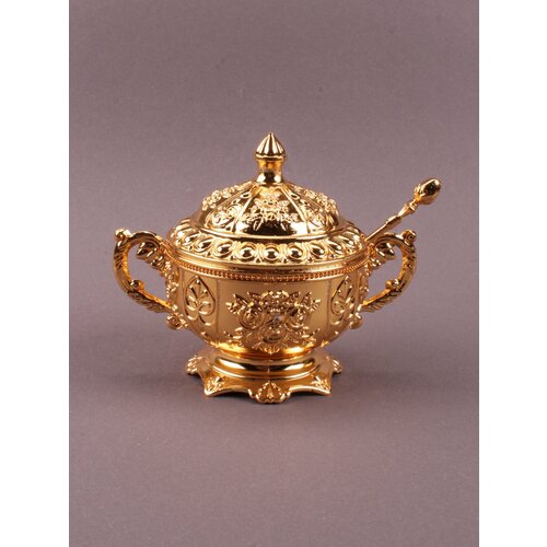 Сахарница с ложкой и крышкой Золото 2459₽