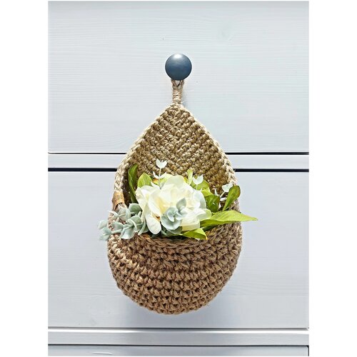 Корзинка из джута подвесная 