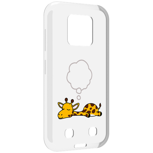 Чехол MyPads спящий-жираф детский для Oukitel WP18 задняя-панель-накладка-бампер