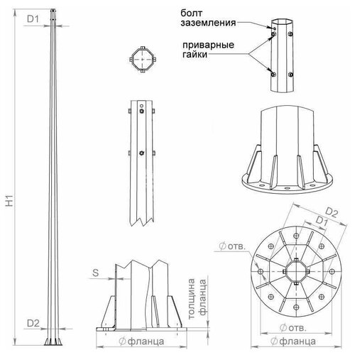 Комплект крепежа для ОСфОГСф-04 болт М20х160 кл пр 88 - 8шт гайка М20 - 32 шт шайба М20 - 32шт гровер С20 - 8шт Пересвет В00005081 5019₽