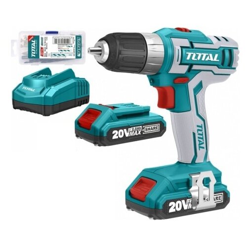 Аккумуляторная дрель-шуруповерт TOTAL TDLI20012 Li-ion 20в 15Ач А2 1730300₽